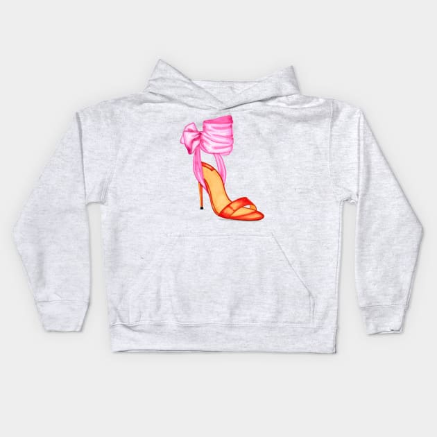 Pink Orange Women's Open Toe Heels Kids Hoodie by Svetlana Pelin